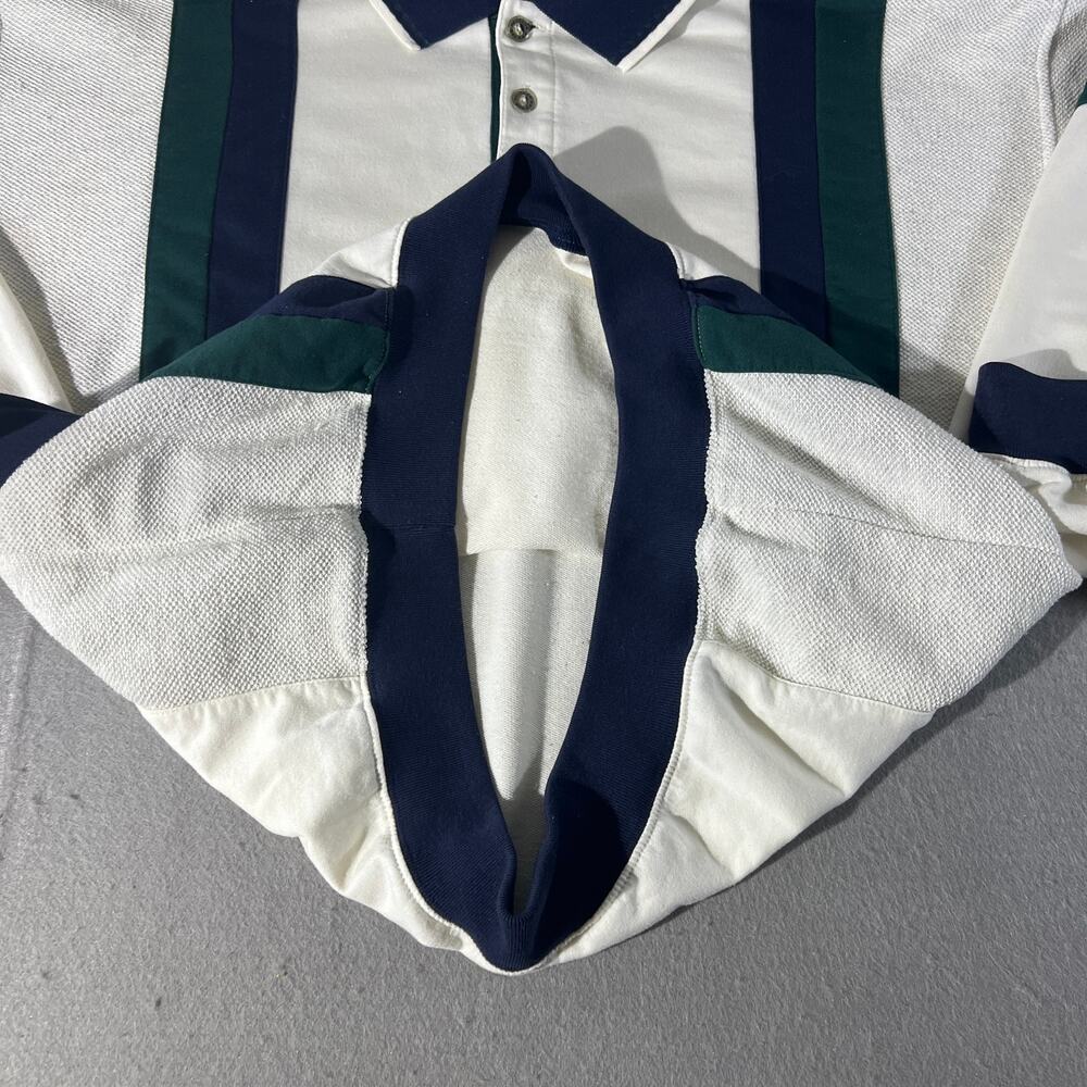 Vintage Van Heusen Colorblock Rugby Polo Sweatshirt L - Picture 5 of 14